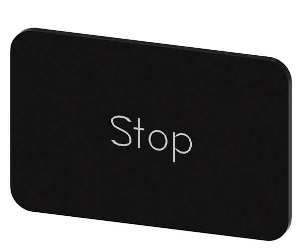 Siemens - Svart etikett, skrift:Stop
