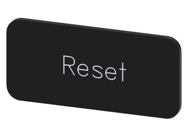 Siemens - Svart etikett, skrift: Reset
