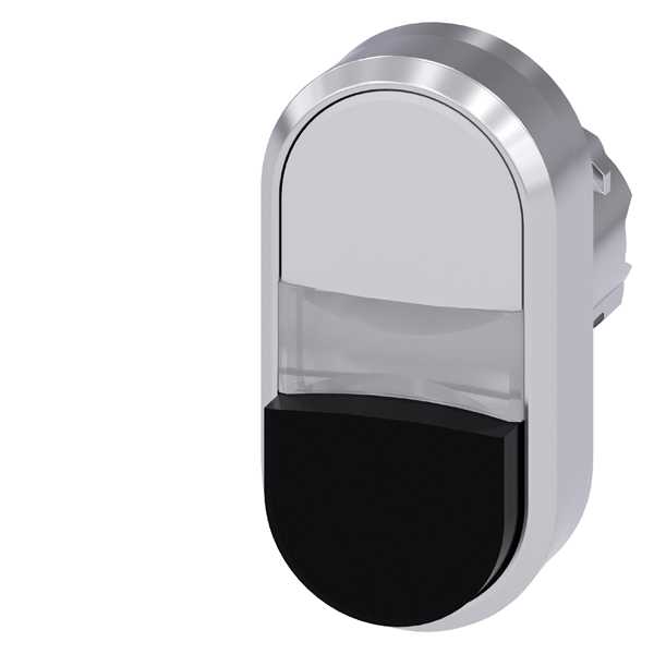 Siemens - SIRIUS ACT - Tvillingknapphode- Hvit/Svart.  22MM rund blank metall