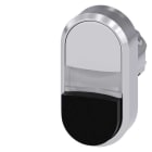 Siemens - SIRIUS ACT - Tvillingknapphode- Hvit/Svart. 22MM rund blank metall