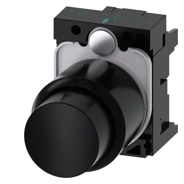 Siemens - SIRIUS ACT - Kompakt trykknapp-Svart. 22MM rund svart hardplast