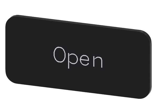 Siemens - Svart etikett, skrift: Open