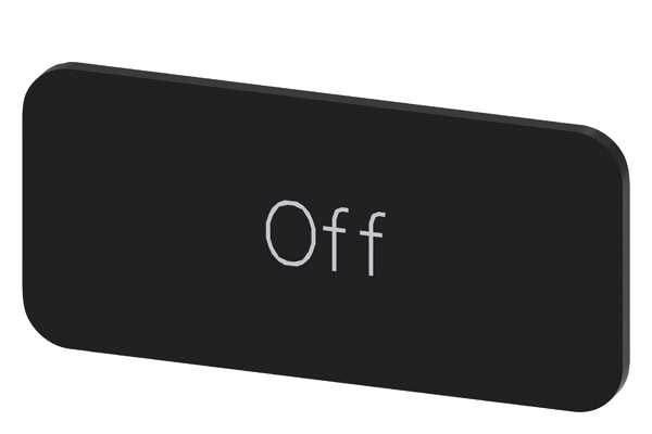Siemens - Svart etikett, skrift: Off