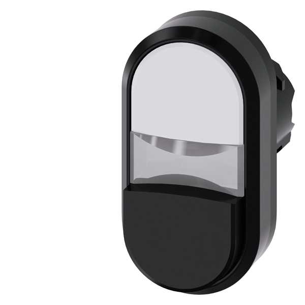 Siemens - SIRIUS ACT - Tvillingknapphode- Hvit/Svart.  22MM rund svart hardplast