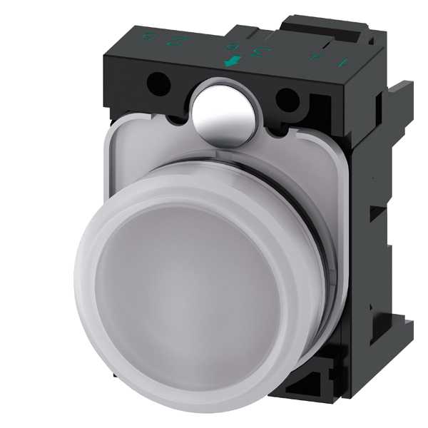 Siemens - SIRIUS ACT Betjeningsmateriell Komplett Signallampe Hvit
