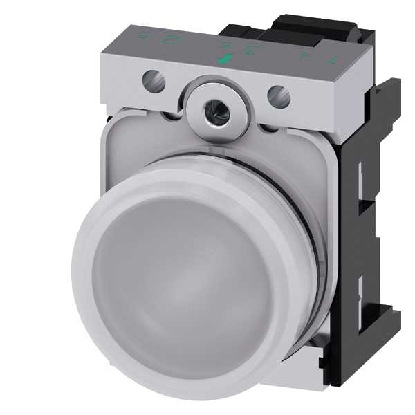 Siemens - SIRIUS ACT Betjeningsmateriell Komplett Signallampe Hvit