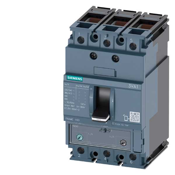 Siemens - 3VA11, 25KA, 3-pol, TM240, IN=40A ,IR=28A ...40A ,II=5...10 X IN , rammeklemme