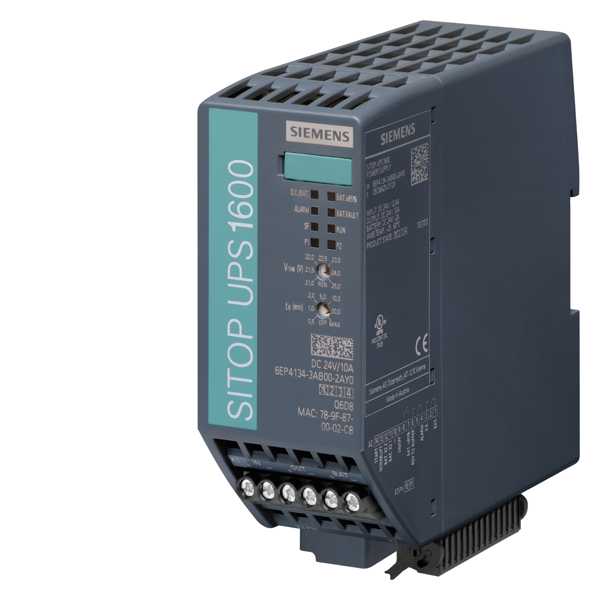 Siemens - SITOP UPS1600 med Ethernet/Profinet grensesnitt, 24 V DC/10 A