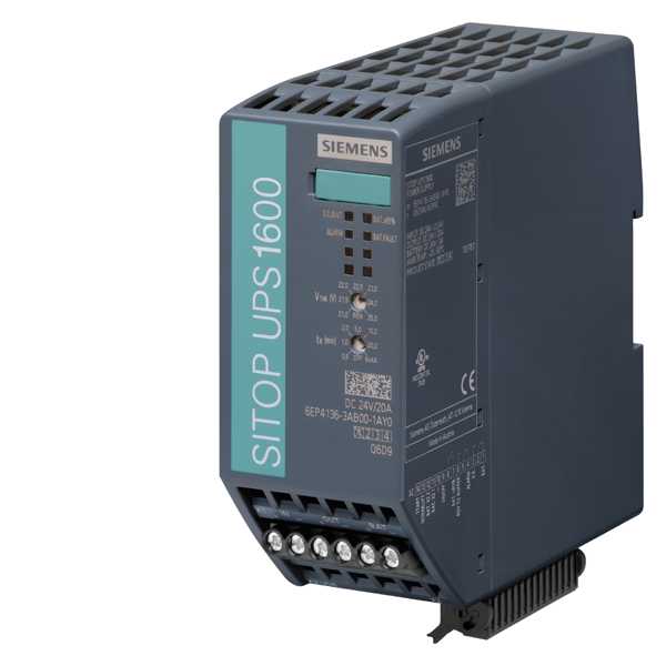 Siemens - SITOP UPS1600 med USB grensesnitt: 24 V DC/20 A