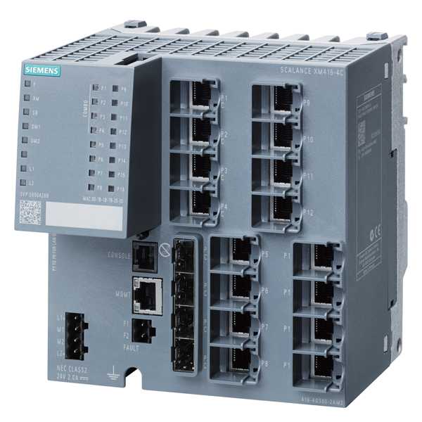 Siemens - Scalance XM416-4C 16 x 10/100/1000 Mbit/s RJ45; 4 x 100/1000 Mbit/s SFP