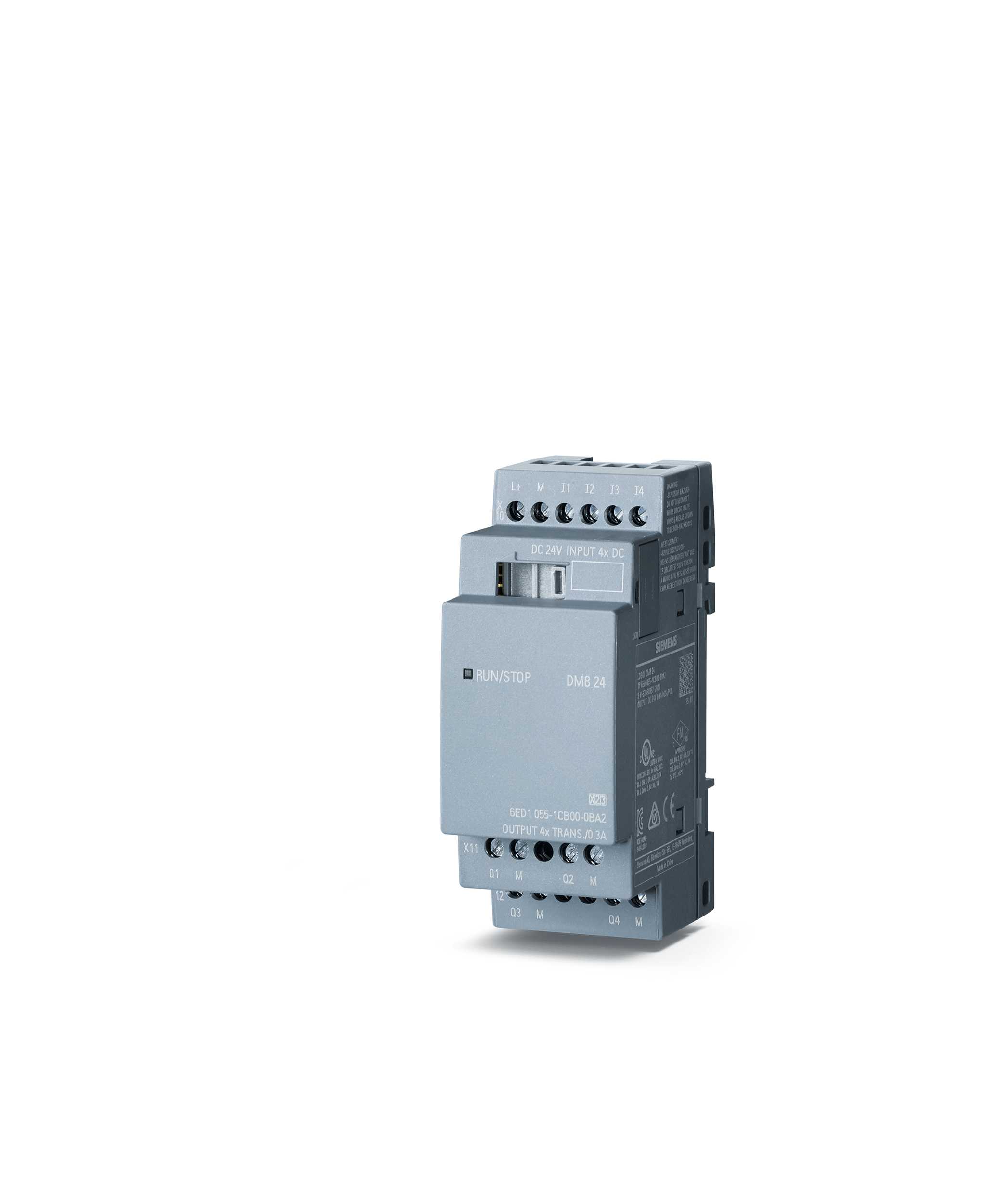 Siemens - LOGO! DM8 24  Utvidelsesmodul, PU/I/O: 24V/24V/Trans., 4 DI/4 DO