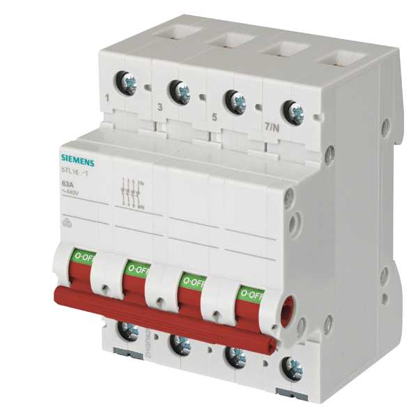 Siemens - Bryter/lastbryter 3-POL+N, 100A 400V, RØD