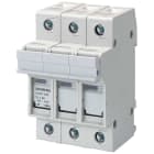 Siemens - Sikringsbase 3P+N, 100A, for sikringer 22X58XMM, DIN skinne montering. Statuslys i front