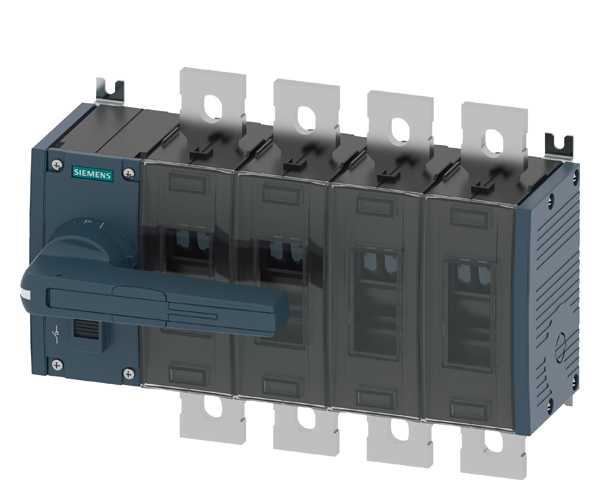 Siemens - Lastbryter 500A, ST4, 4P, med vrider flat terminal
