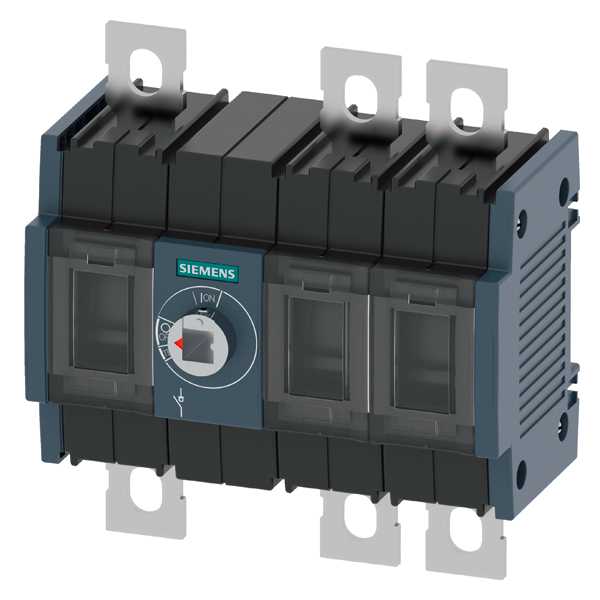 Siemens - Lastbryter 200A,ST2,3P, front betjent senter, bryter uten vrider, flat terminal,inklusive fase barrierer