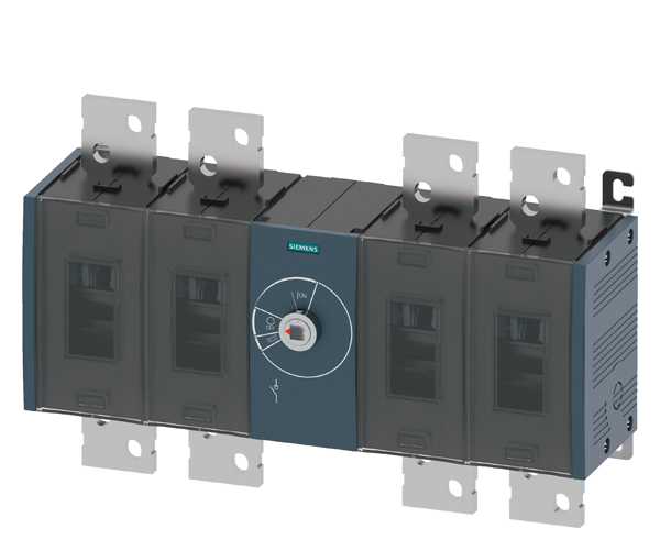 Siemens - Lastbryter 1250A, ST5, 4P, front betjent senter, bryter uten vrider, flat terminal