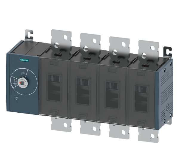 Siemens - Lastbryter 1250A, ST5, 4P, front betjent venstre ,bryter uten vrider, flat terminal