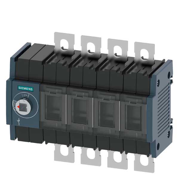 Siemens - Lastbryter 125A,ST2,4P,front betjent venstre ,bryter uten vrider, flat terminal,inklusive fase barrierer