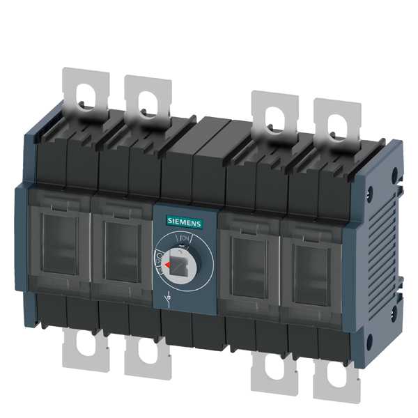 Siemens - Lastbryter200A,ST3,4P, front betjent senter, bryter uten vrider, flat terminal,inklusive fase barrierer
