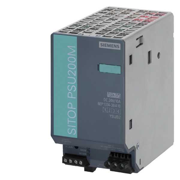 Siemens - SITOP PSU200M PLUS 10 Inn: 120-230/230-500 V AC Ut: 24 V/10 A DC. beskyttende lakk