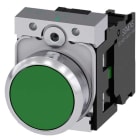 Siemens - SIRIUS ACT Komplett 22MM i blank metall Komplett trykknapp - grønn
