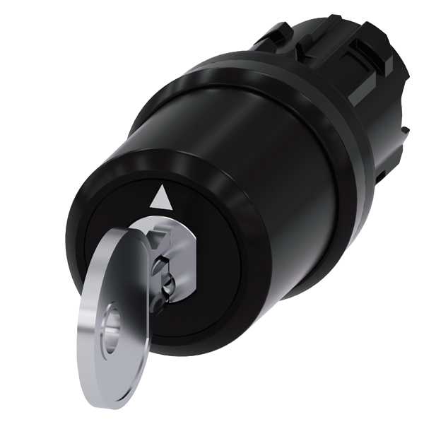 Siemens - SIRIUS ACT 22MM svart hardplast design Nøkkelvenderhode, CES I-O-II