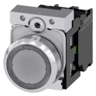 Siemens - Illuminert komplett trykknapp, 1NO, blank, 110V AC skruklemmer