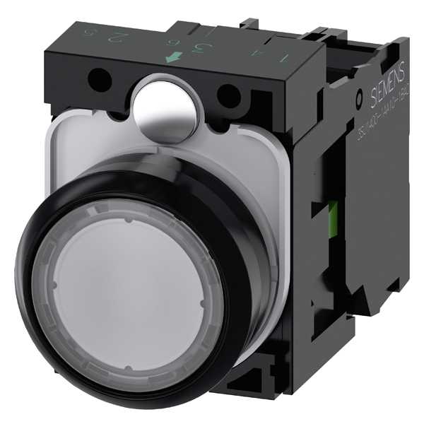 Siemens - KOM.BLANK.ILL T.KNAPP 110VAC - 22MM svart hardplast design