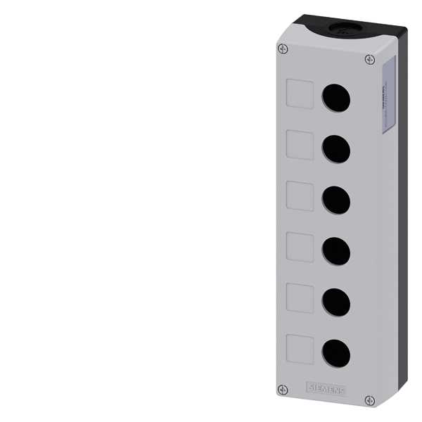 Siemens - SIRIUS ACT Boks - grå hardplast - 6 hull Boks for 6 knapper/signaler