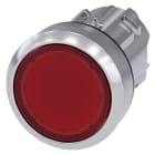 Siemens - SIRIUS ACT 22MM blank metall design Trykknapphode rød-illuminert