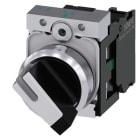Siemens - SIRIUS ACT Komplett 22MM i blank metall Vendebryter, 2 posisjoner O-I holdekontakt