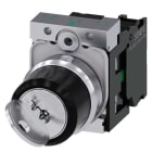 Siemens - SIRIUS ACT Komplett 22MM i blank metall Nøkkelbryter, 2 posisjoner O-I holdekontakt