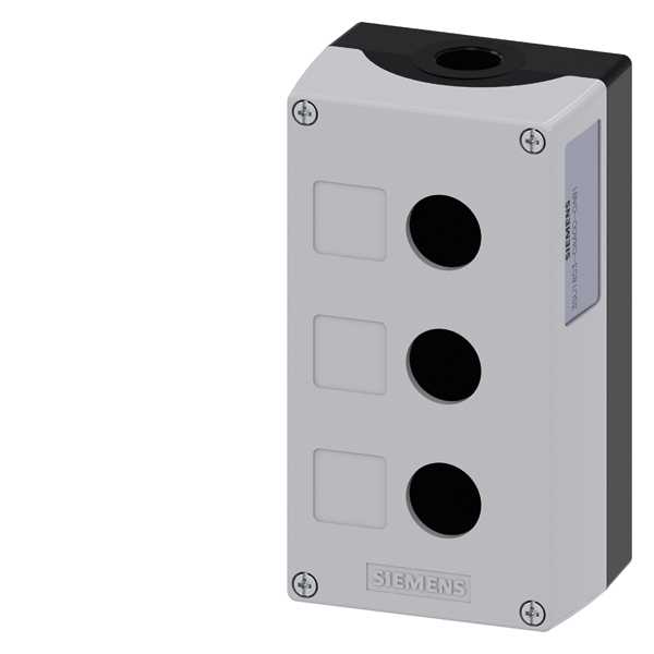 Siemens - SIRIUS ACT Boks - grå metall - 3 hull Boks for 3 knapper/signaler