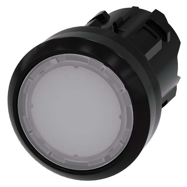 Siemens - SIRIUS ACT 22MM svart hardplast design Trykknapphode hvit-illuminert