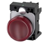 Siemens - SIRIUS ACT Komplett 22MM svart hardplast Signallampe med rød LED 230V AC