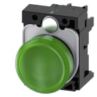 Siemens - SIRIUS ACT Komplett 22MM svart hardplast Signallampe med grønn LED 230V AC