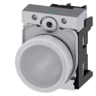 Siemens - SIRIUS ACT Komplett 22MM i blank metall Signallampe med hvit LED 230V AC