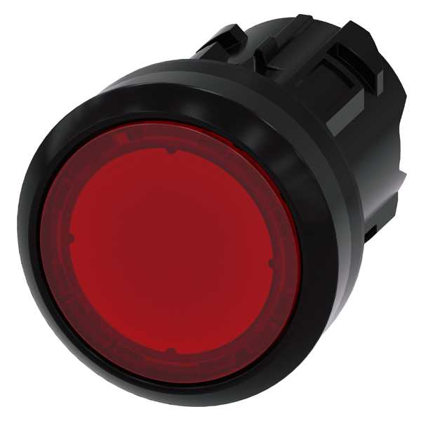 Siemens - SIRIUS ACT 22MM svart hardplast design Trykknapphode rød-illuminert