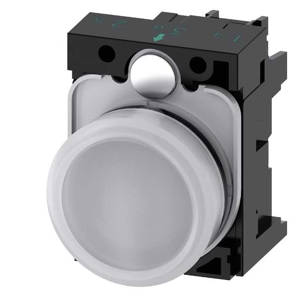 Siemens - SIRIUS ACT Komplett 22MM svart hardplast Signallampe med rød LED 24V AC/DC