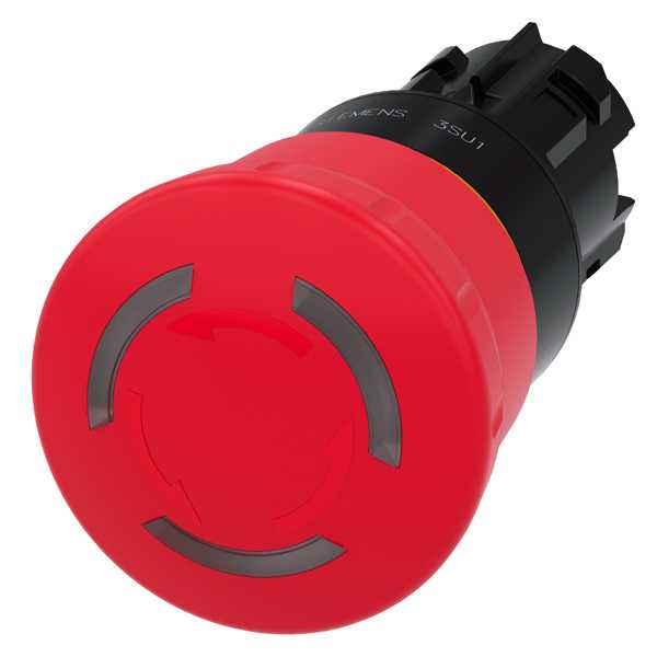 Siemens - SIRIUS ACT 22MM svart hardplast design Nødstopphode-rød Ø30MM