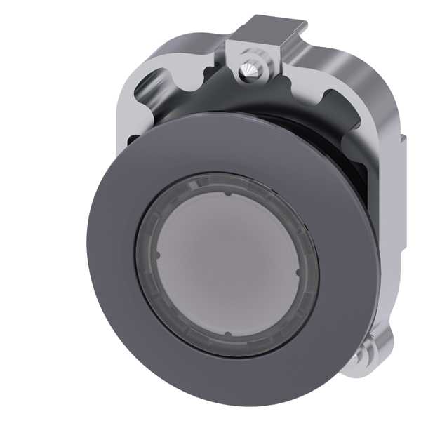 Siemens - SIRIUS ACT 30MM lavprofil-matt metall  Trykknapphode - hvit illuminert