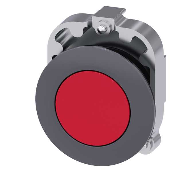 Siemens - SIRIUS ACT 30MM lavprofil-matt metall  Trykknapphode - rød