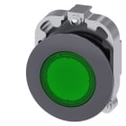 Siemens - SIRIUS ACT 30MM lavprofil-matt metall Trykknapphode - grønn illuminert