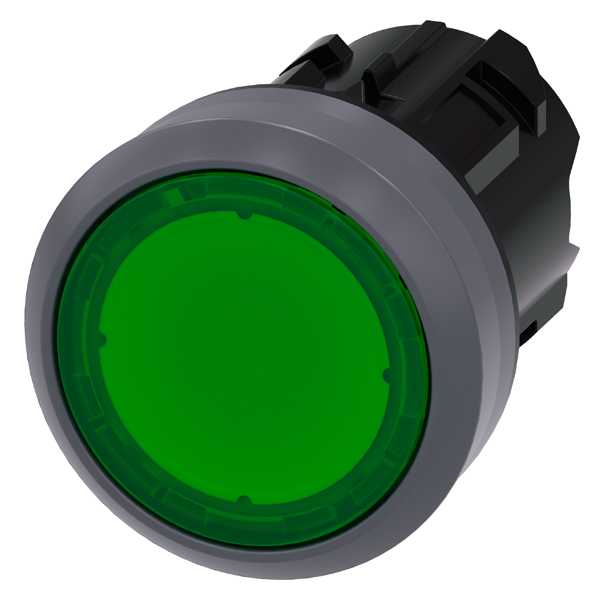 Siemens - SIRIUS ACT Trykknapphode grønn-illuminert 22MM rund matt metall design