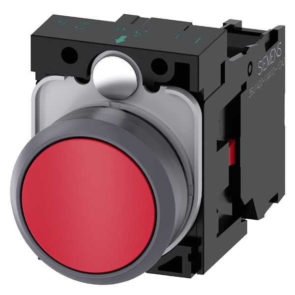 Siemens - SIRIUS ACT Kompett trykknapp - Rød 22MM rund matt metall design