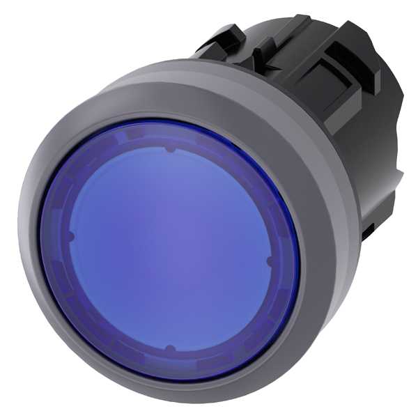 Siemens - SIRIUS ACT Trykknapphode blå-illuminert 22MM rund matt metall design