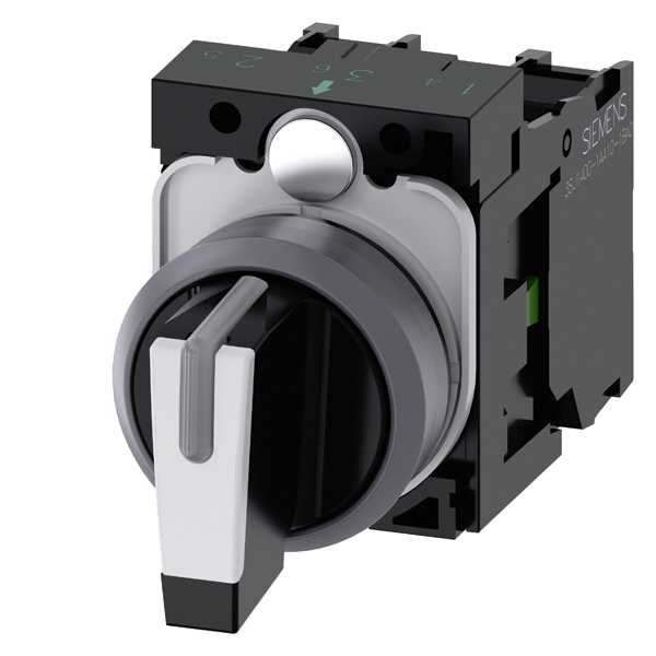 Siemens - SIRIUS ACT Vendebryter, 3 posisjoner I-O-II 22MM rund matt metall design