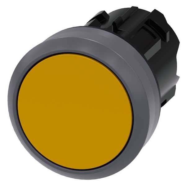 Siemens - SIRIUS ACT Trykknapphode gul-fjærretur 22MM rund matt metall design