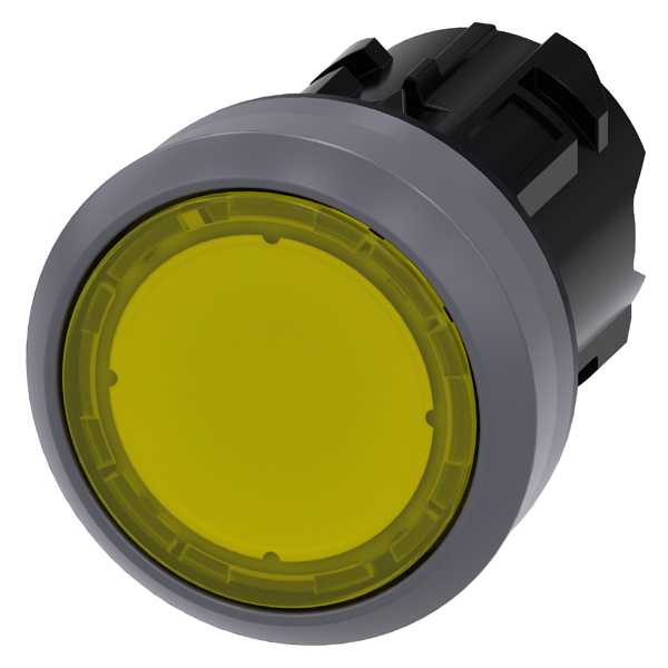 Siemens - SIRIUS ACT Trykknapphode gul-illuminert 22MM rund matt metall design