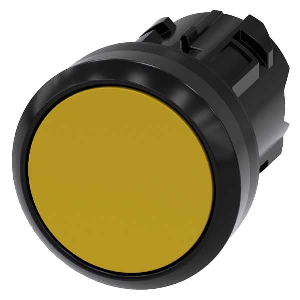 Siemens - SIRIUS ACT Trykknapphode gul-fjærretur 22MM rund blank metall design